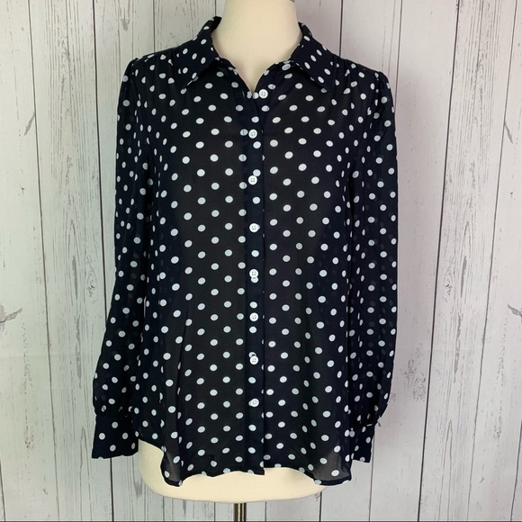 ModCloth | black white polka dot button down blouse - Picture 3 of 12